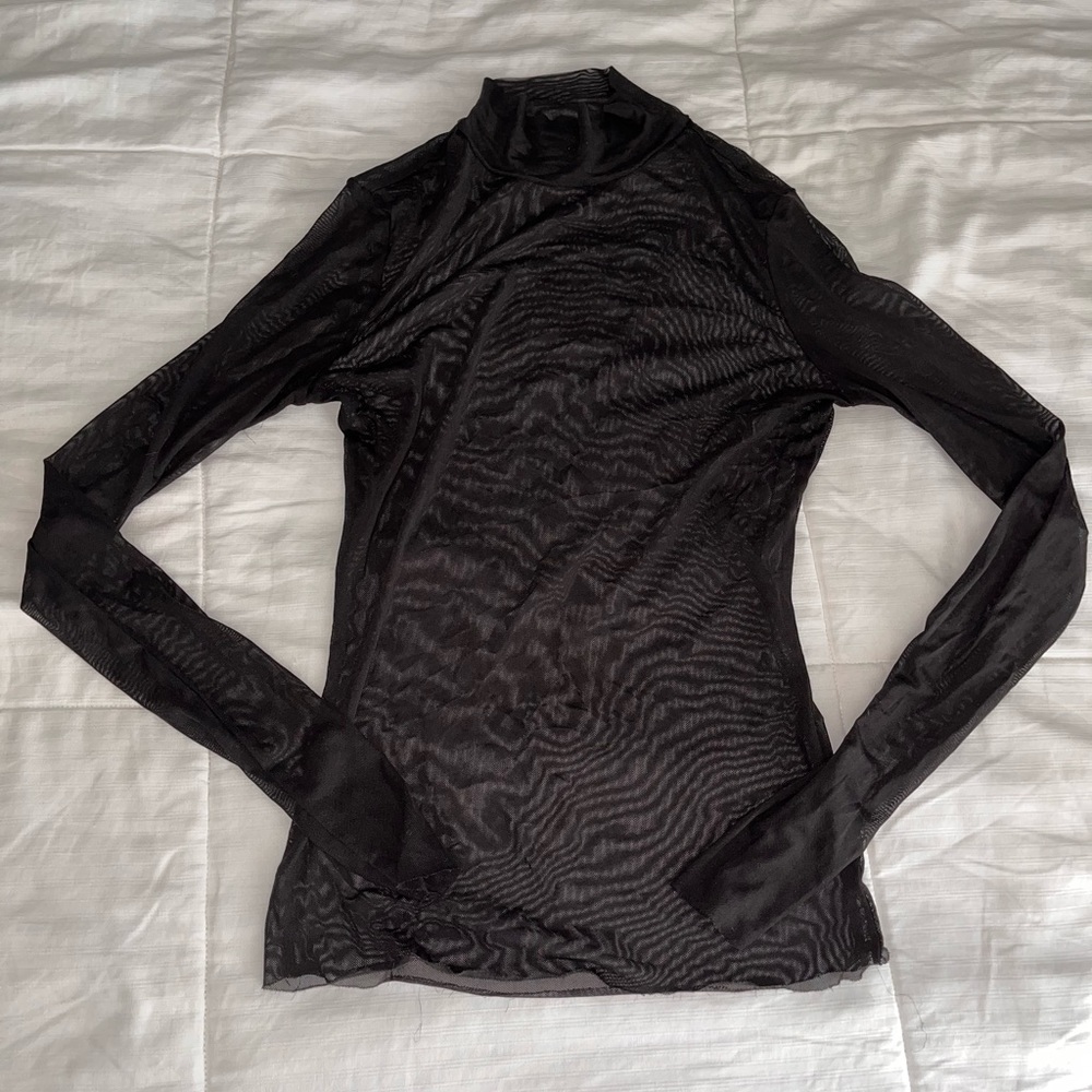 Sheer black long sleeve size S